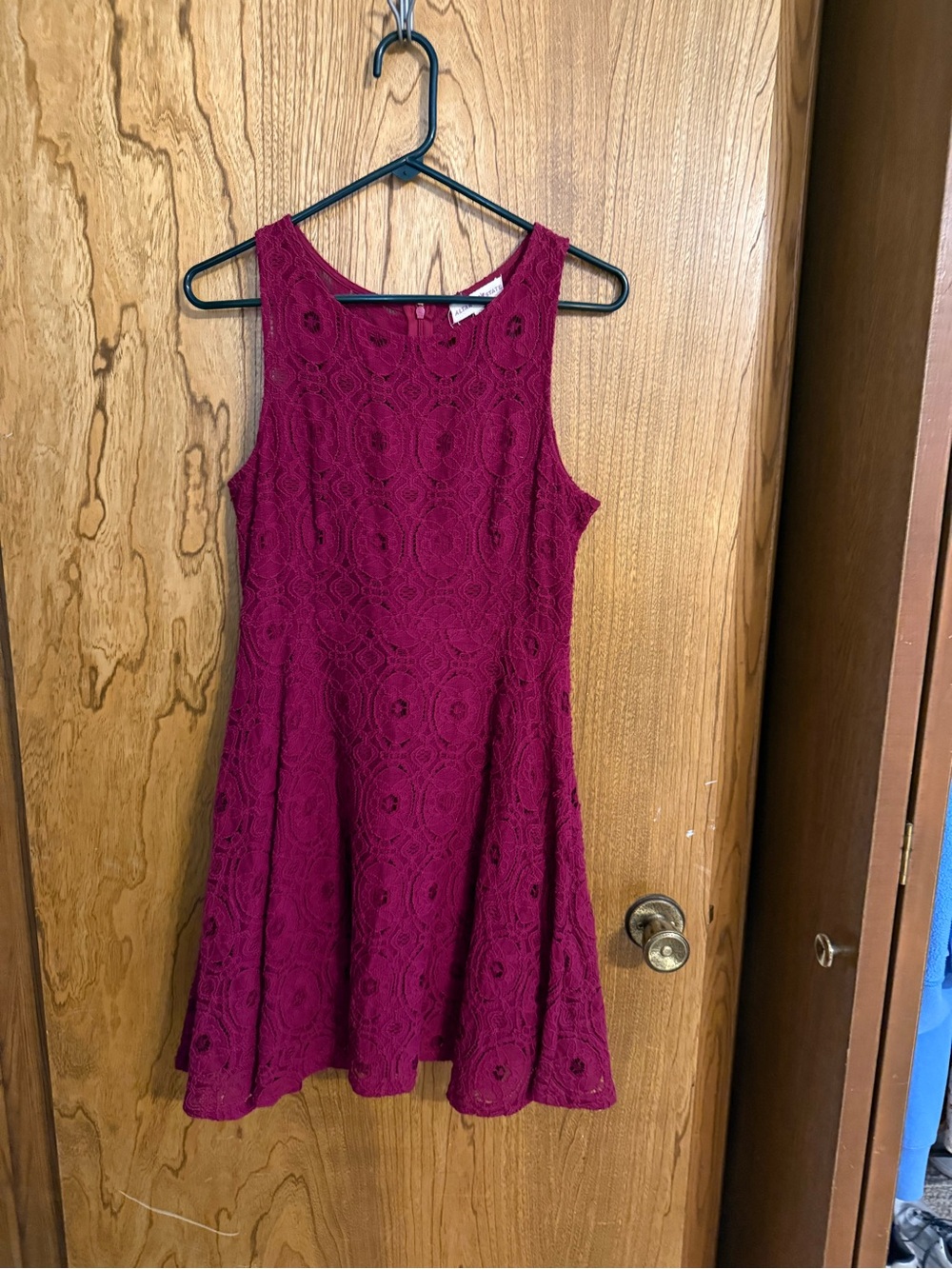 Altar'd State Burgundy Lace Fit-and-Flare Girls' Dress
